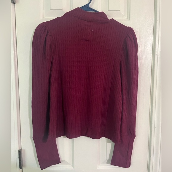 NWT CHASER waffle knit long sleeve puff sleeve shirt size small - Picture 3 of 3